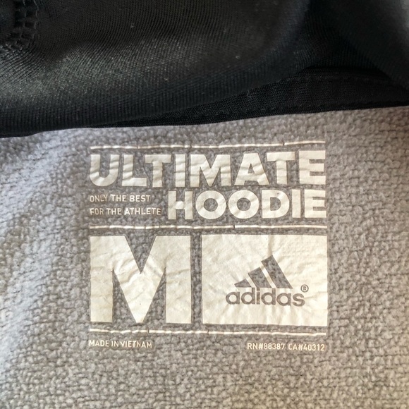 Adidas Ultimate Hoodie Gray Striped Climawarm - Picture 4 of 10